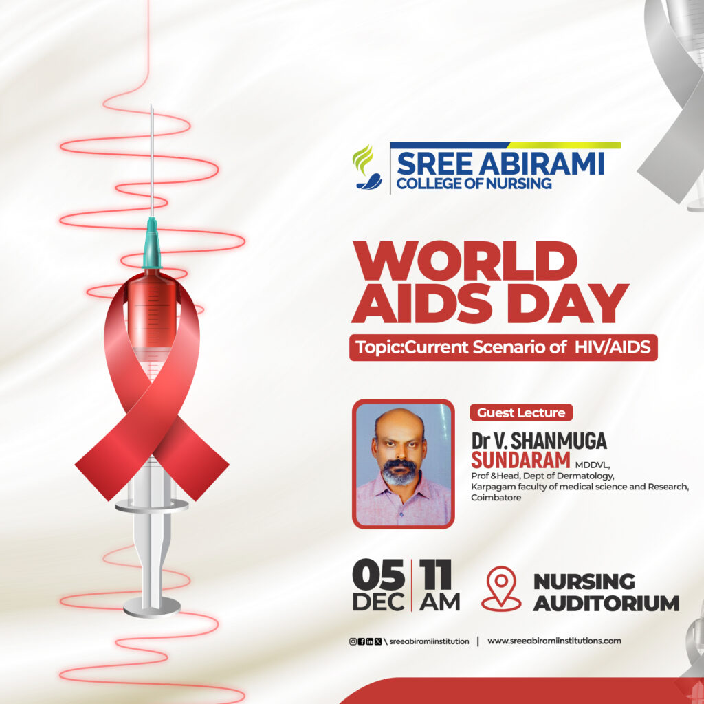 SREE ABIRAMI COLLEGE OF NURSING, COIMBATORE: WORLD AIDS AWARENESS DAY OBSERVATION