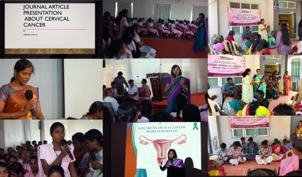 “LEARN, PREVENT, SCREEN: CERVICAL CANCER AWARENESS INITIATIVES AT SREE ABIRAMI COLLEGE OF NURSING, JANUARY 2024”